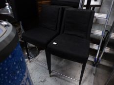 *set of 4 mid height chairs in black seat at 600 millimetres high