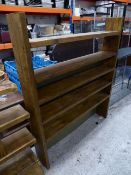 *large rustic pine antique effect wooden shelving unit 1300 x 200 x 1550