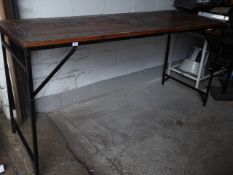 *large rustic wood folding table on black metal frame 2130 x 768 x 1060