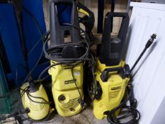 *collection of various yellow pressure washers 2 karcher 2 others