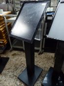 *A3 menu display podium on heavy black base