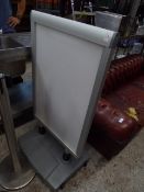 *External poster stand, double-sided with wheeled base