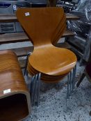 *set of 4 plywood chairs