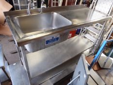 *stainless steel single bowl sink with right-hand drainer 1600 x 600 large deep bowl