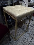 *gold sparkle stool on metal frame