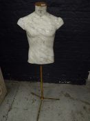 *marble effect male torso mannequin on brass stand