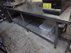 *S/S prep bench extra long with small undershelf 2500w x 800d x 850h