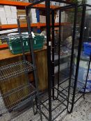 *tall glass shelf display tower with door black frame 450 x 400 x 1800