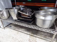 *approximately 15 items large saucepans medium saucepans colander trays mixing bowls