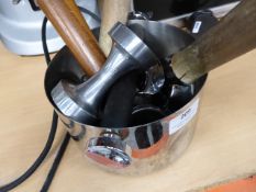 *knockout pot , 3 coffee heads and tamping stick