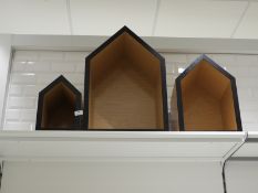 *Set of Three Graduated Wood Effect Houses