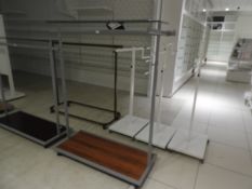 *Mobile Garment Rail with Plate Glass Shelf