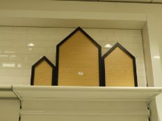 *Set of Three Graduated Wood Effect Houses