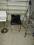 *Black Leather Barstool with Chrome Frame