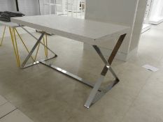 *High Level Sales Table with Limed Oak Top on Chro