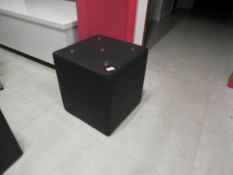 *Navy & Pink Leather Cube Stool