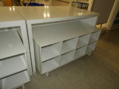 *White Formica Display Table with Pigeon Holes Ben