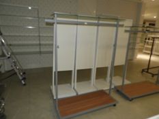 *Mobile Garment Rail with Plate Glass Shelf