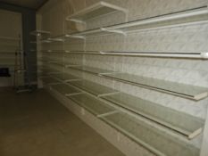 *Twenty-Five Wall Mounted Plate Glass Shelves (wal