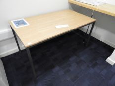 *Office Table in Lightwood Finish with Grey Frame 140x80cm