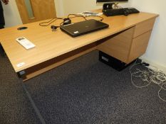 *Light Oak Single Pedestal Desk with Right Hand Drawer Pedestal