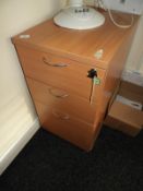 *Standalone Three Drawer Pedestal in Beech Finish