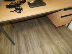 *Single Pedestal Desk with Righthand Drawer Pedestal in Lightwood Finish