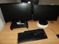 *HP Desktop Computer with Two Monitors, Keyboard & Mouse
