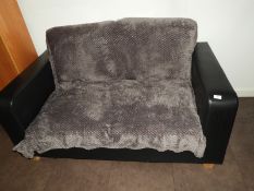 *Two Seat Sofa with Grey Throw