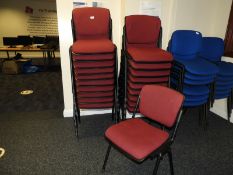 *Twenty Stackable Office Chairs (red)