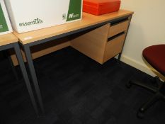 *Single Pedestal Desk with Righthand Drawer Pedestal in Lightwood Finish