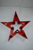 *75cm Red Metal Illuminated Christmas Star