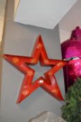*75cm Red Metal Christmas Star