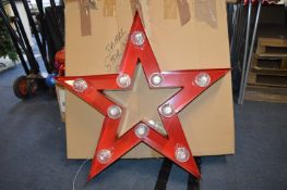 *75cm Red Metal Light Up Christmas Star