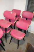 *Seven Fuchsia Side Chairs on Black Frames with Li