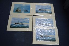 Five Mounted Jack Rigg Prints of the Stella Aquill