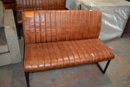 *Leatherette Bench with Black Metal Frame