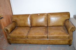 *Leatherette Three Seat Sofa (some wear)