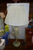 Onyx Table Lamp Base with Cream Shade