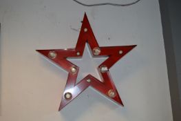 *75cm Red Metal Illuminated Christmas Star