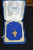 14k Gold Cross & Chain ~2.2g
