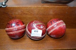 Three Indian Cricket Balls