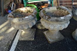 Pair of Stone Concrete Urns