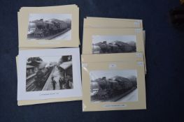 Twenty Mounted Steam Train Photographs