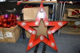 *75cm Red Metal Light Up Christmas Star