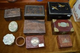 Seven Eastern Trinket Boxes etc.