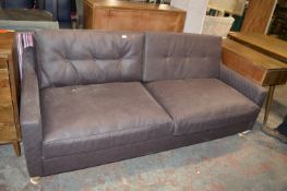 *Brown Leatherette Two Seat Sofa