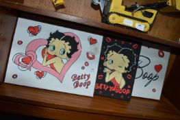 Three hand painted Betty Boop Canvases