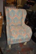 *Floral Wingback Armchair