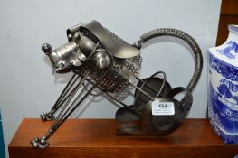 metal Dog Ornamental Wine Carrier